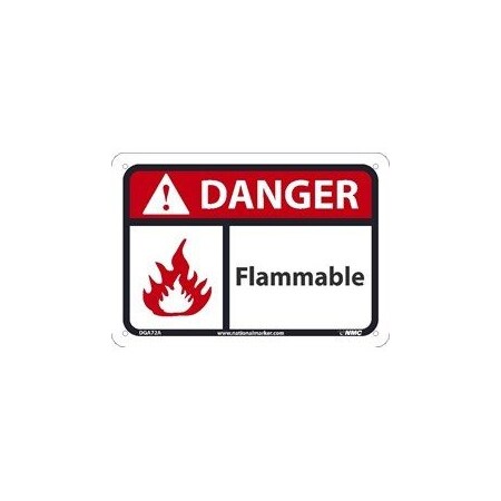DANGER FLAMMABLE SIGN, 7X10,
